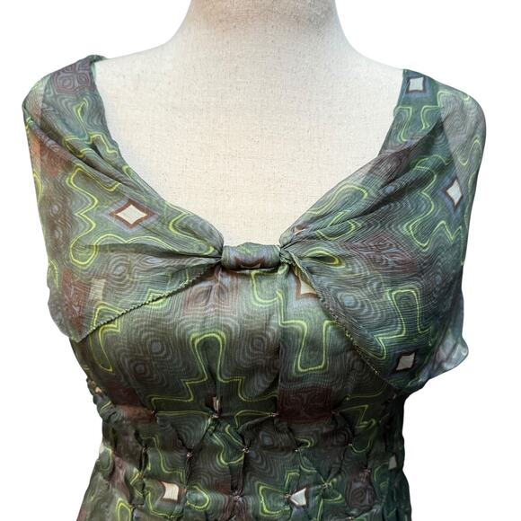 Max Studio Sheer Silk Geometric Blouse w/ Cami | Size M | NWT - Picture 4 of 8